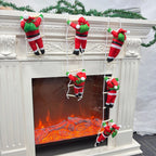 Christmas Decoration Set Of Two Santa Figurines Indoor Outdoor