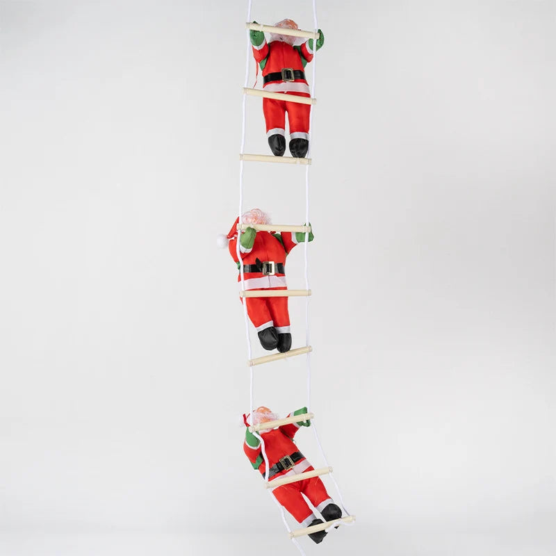 Christmas Decoration Set Of Two Santa Figurines Indoor Outdoor