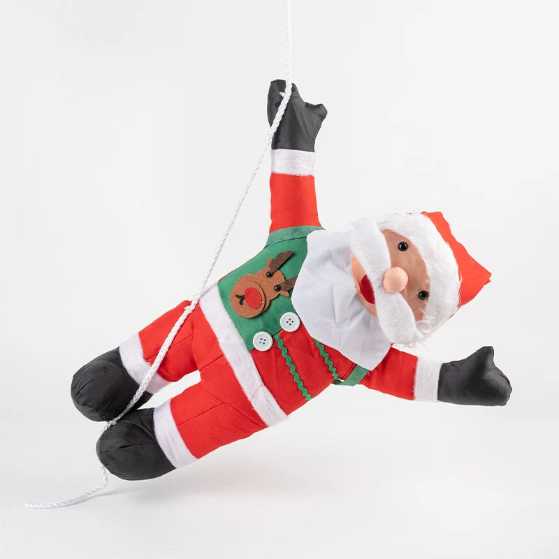 Christmas Decoration Set Of Two Santa Figurines Indoor Outdoor