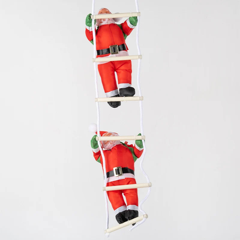 Christmas Decoration Set Of Two Santa Figurines Indoor Outdoor