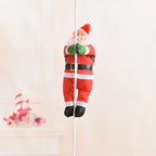 Christmas Decoration Set Of Two Santa Figurines Indoor Outdoor