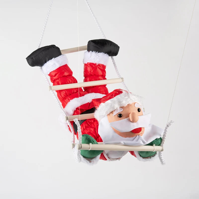 Christmas Decoration Sitting Santas On Ladder Indoor & Outdoor