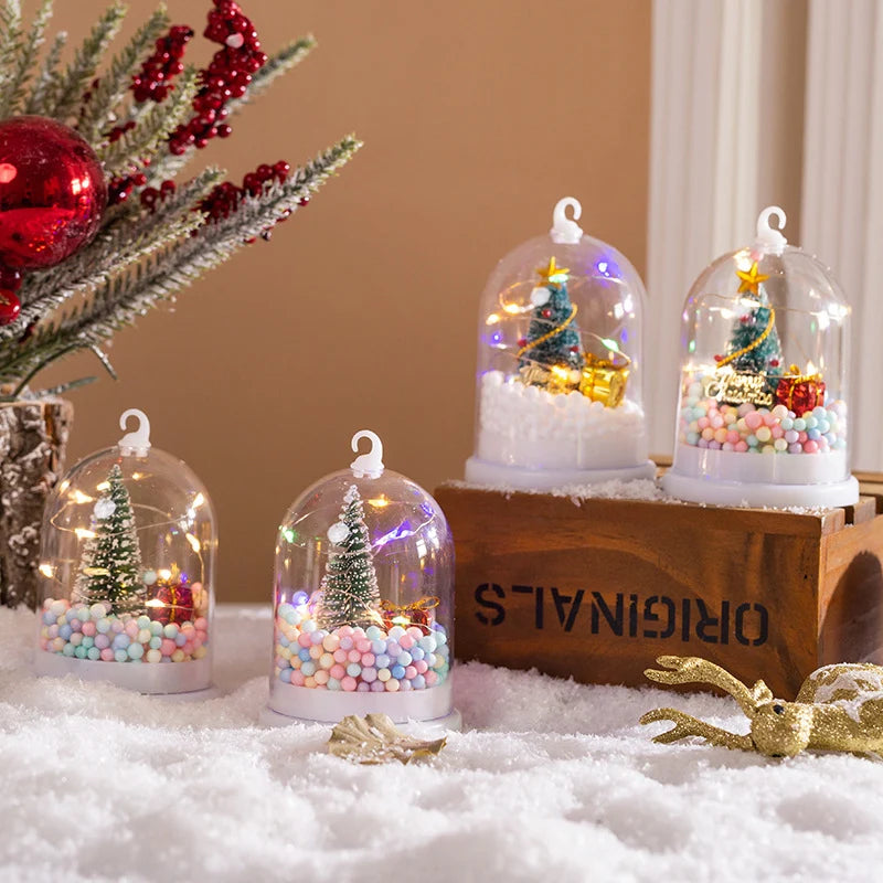 Christmas Decoration Tabletop Lighted Mini Tree With Ornaments