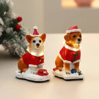 Christmas Dog Figurine LED Illuminated Resin