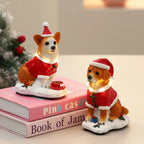 Christmas Dog Figurine LED Illuminated Resin