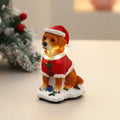 Christmas Dog Figurine LED Illuminated Resin