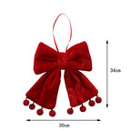 Christmas Door Hanger Velvet Tie With Pom-Poms