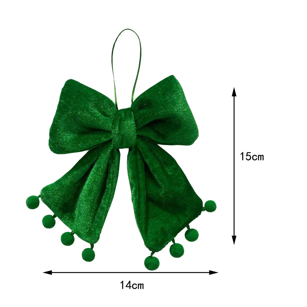 Christmas Door Hanger Velvet Tie With Pom-Poms
