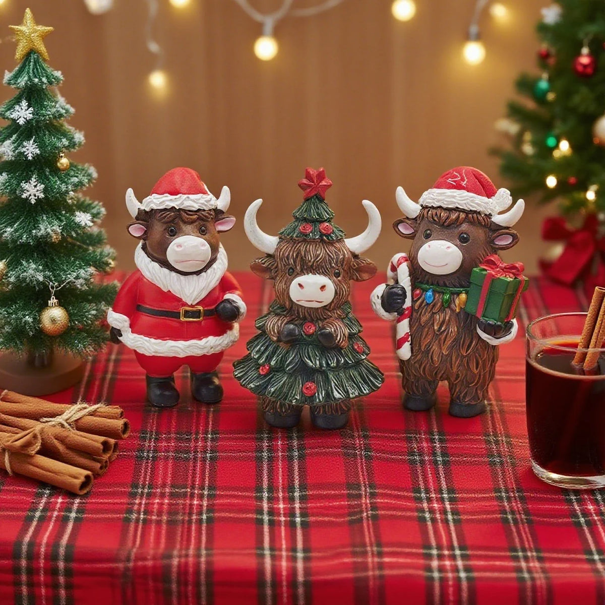 Christmas Figure Highland Cattle 10cm Indoor-Outdoor