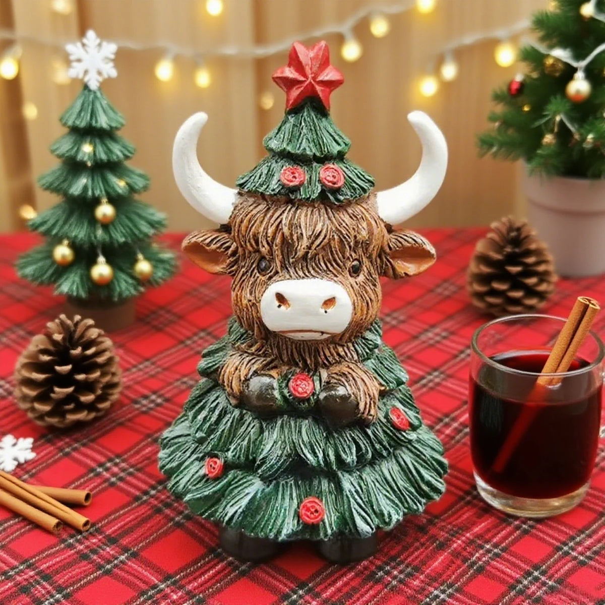 Christmas Figure Highland Cattle 10cm Indoor-Outdoor