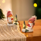 Christmas Figurine Ceramic LED Tabletop Decor