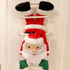 Christmas Figurine Hanging Santa With Reindeer
