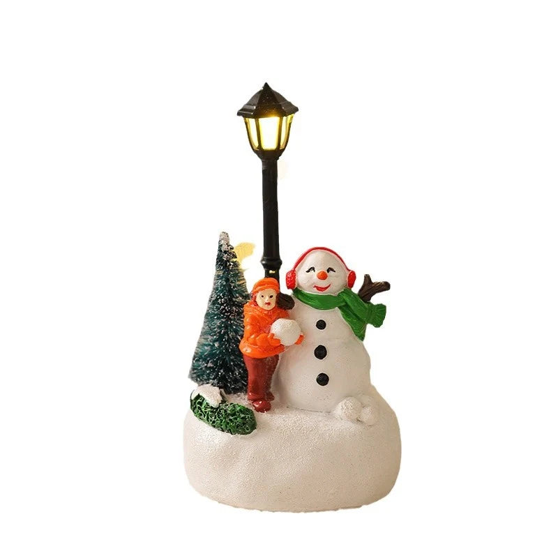 Christmas Figurine Integrated LED Warm Glow Durable Construction
