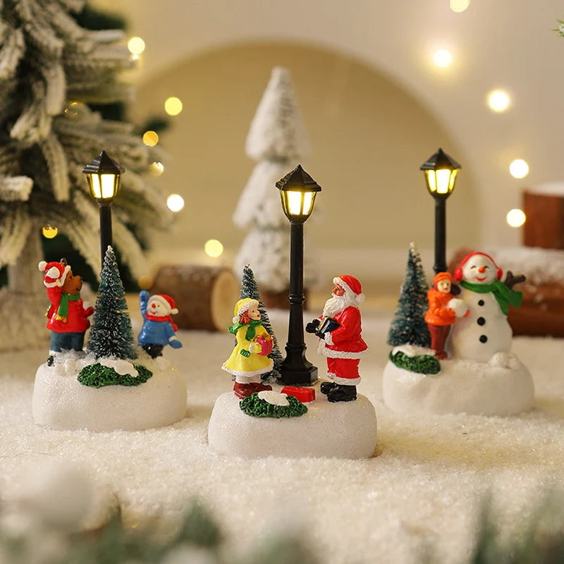 Christmas Figurine Integrated LED Warm Glow Durable Construction