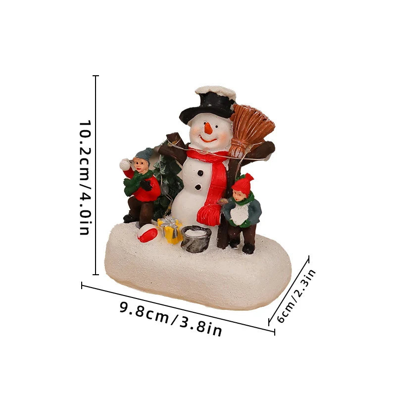 Christmas Figurine Integrated LED Warm Glow Durable Construction