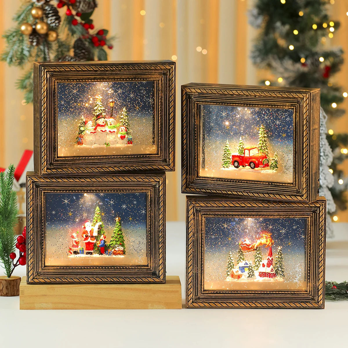 Christmas Figurine LED-Lit Hand-Painted