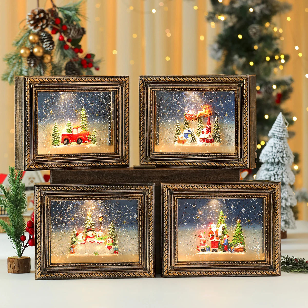 Christmas Figurine LED-Lit Hand-Painted