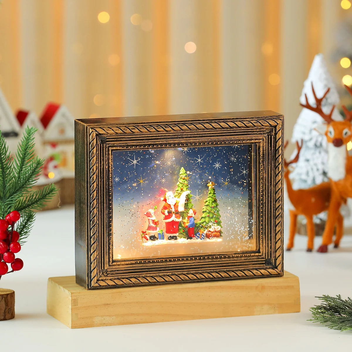 Christmas Figurine LED-Lit Hand-Painted