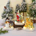 Christmas Figurine LED-Lit Polyresin Stag Scene