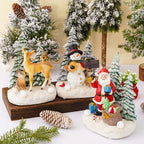 Christmas Figurine LED-Lit Polyresin Stag Scene