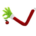 Christmas Figurine Plush Santa Hand Green Faux Fur