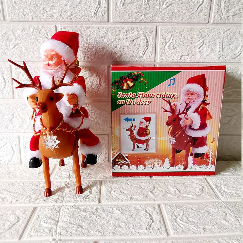Christmas Figurine Santa Riding Reindeer Tabletop