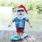 Christmas Figurine Surfing Santa Indoor & Outdoor