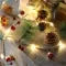 Christmas Garland Battery-Operated Warm White LED Pinecones & Felt Ornaments