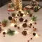Christmas Garland Battery-Operated Warm White LED Pinecones & Felt Ornaments