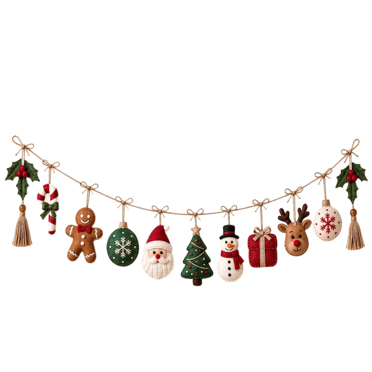 Christmas Garland Handmade Felt Reusable