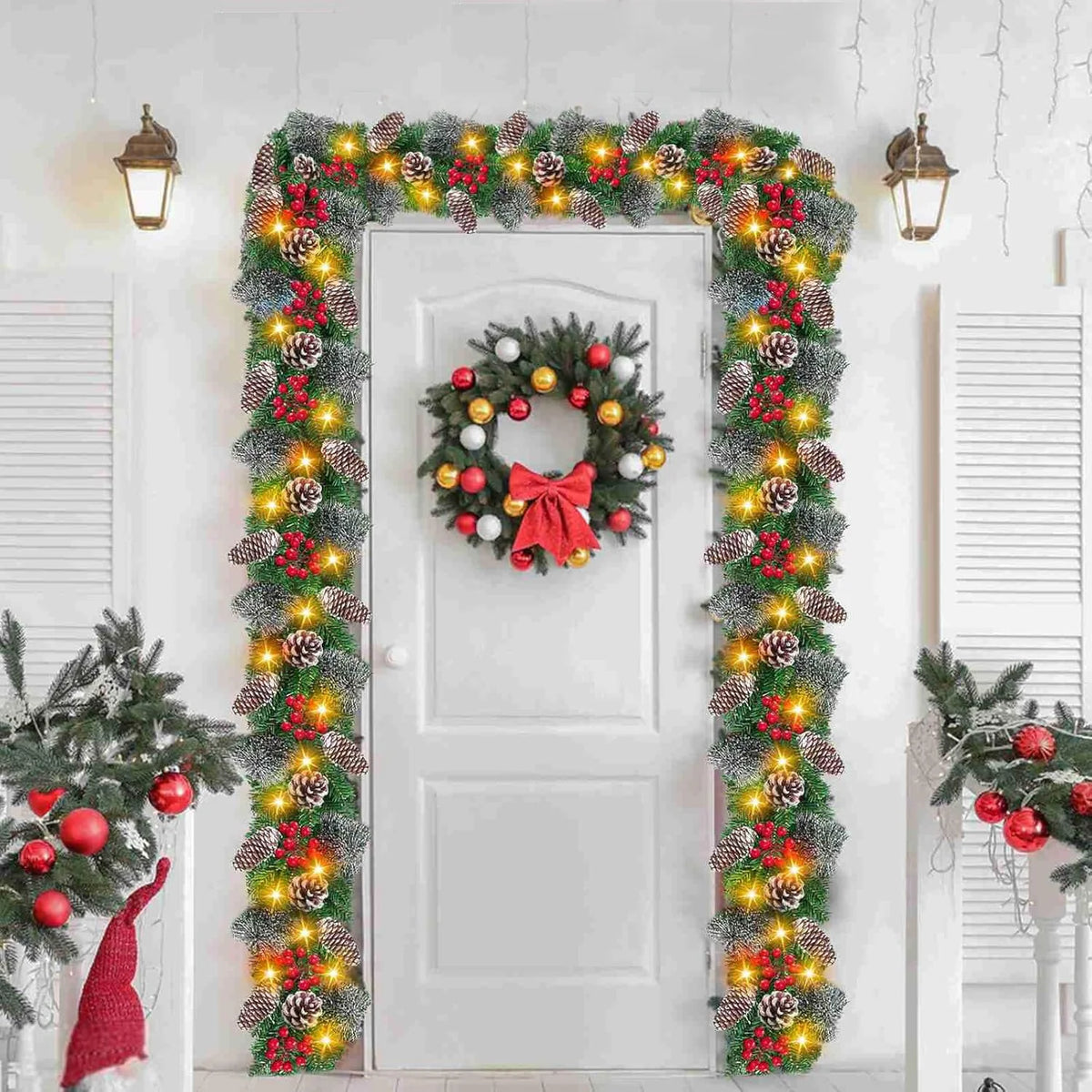 Christmas Garland LED Lights Weatherproof With Timer