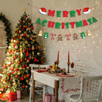 Christmas Garland Pre-Strung Glitter Letters Indoor & Outdoor
