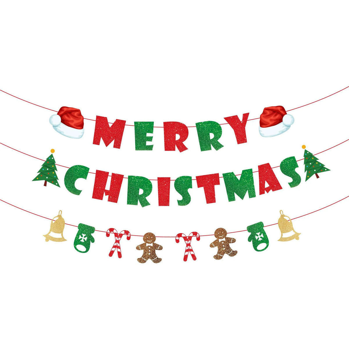 Christmas Garland Sparkling Letters Indoor & Outdoor