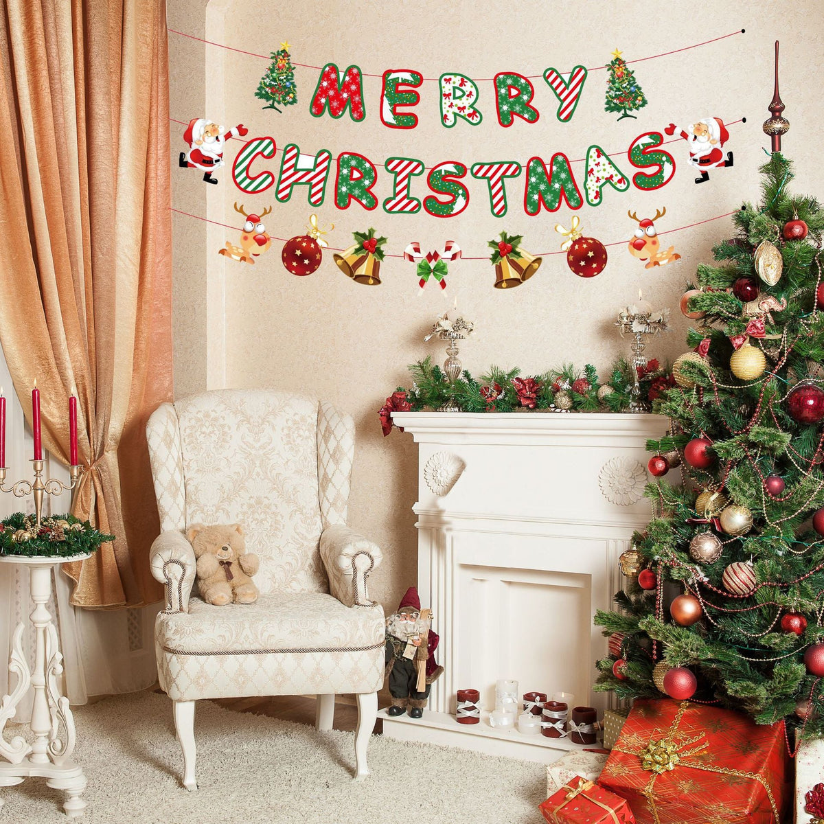 Christmas Garland Sparkling Letters Indoor & Outdoor