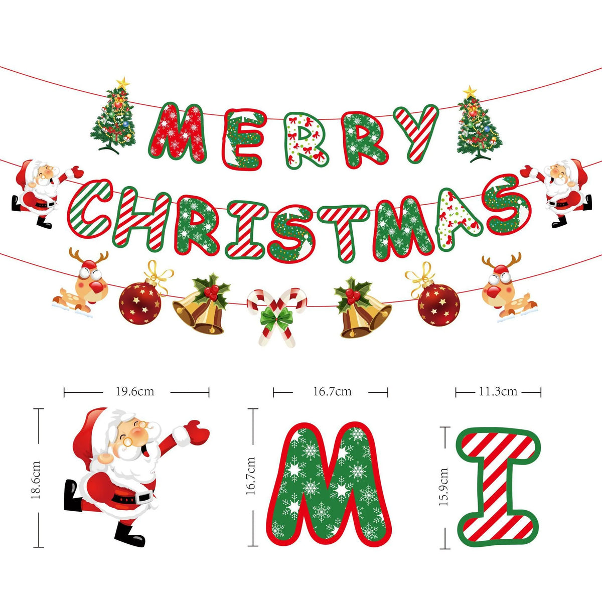 Christmas Garland Sparkling Letters Indoor & Outdoor