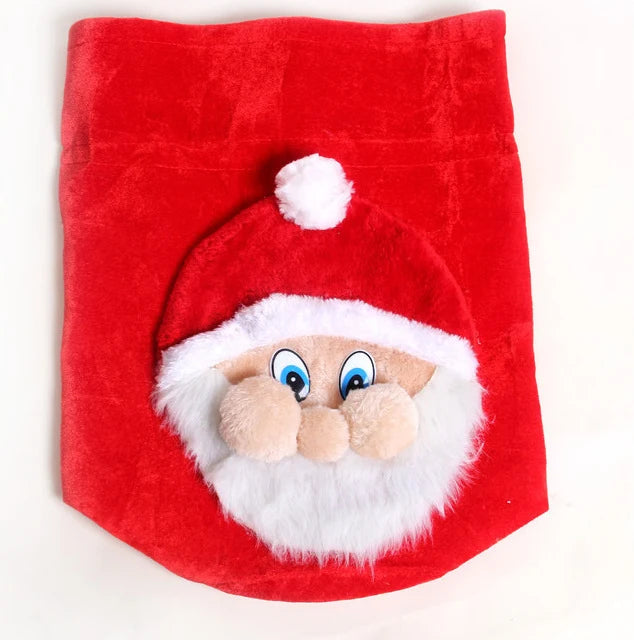 Christmas Gift Bag Santa Design Reusable Easy Closure