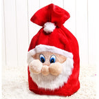 Christmas Gift Bag Santa Motif Drawstring Closure