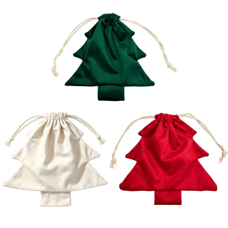 Christmas Gift Bag Tree-Shaped Durable Fabric & Drawstring Closure