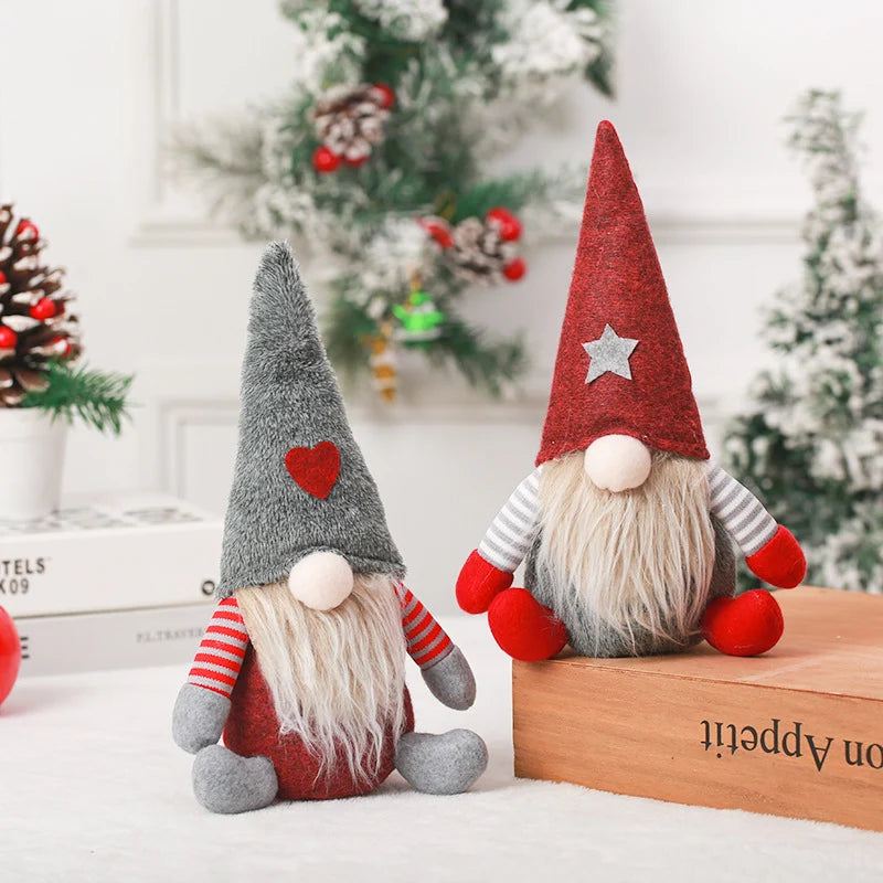 Christmas Gnome Decoration Handcrafted Plush Polyester