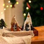 Christmas Gnome Figurine Tall Knitted Hat & Coffee Cup