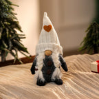 Christmas Gnome Figurine Tall Knitted Hat & Coffee Cup