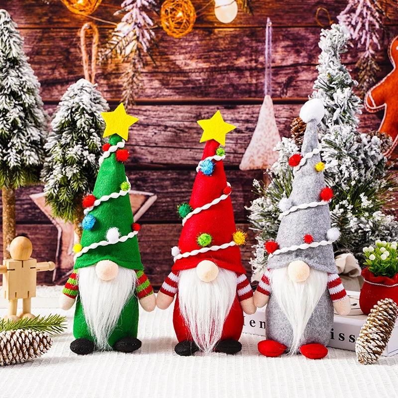 Christmas Gnome Gray Hat Long White Beard
