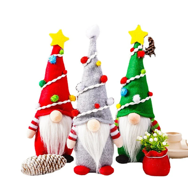 Christmas Gnome Gray Hat Long White Beard