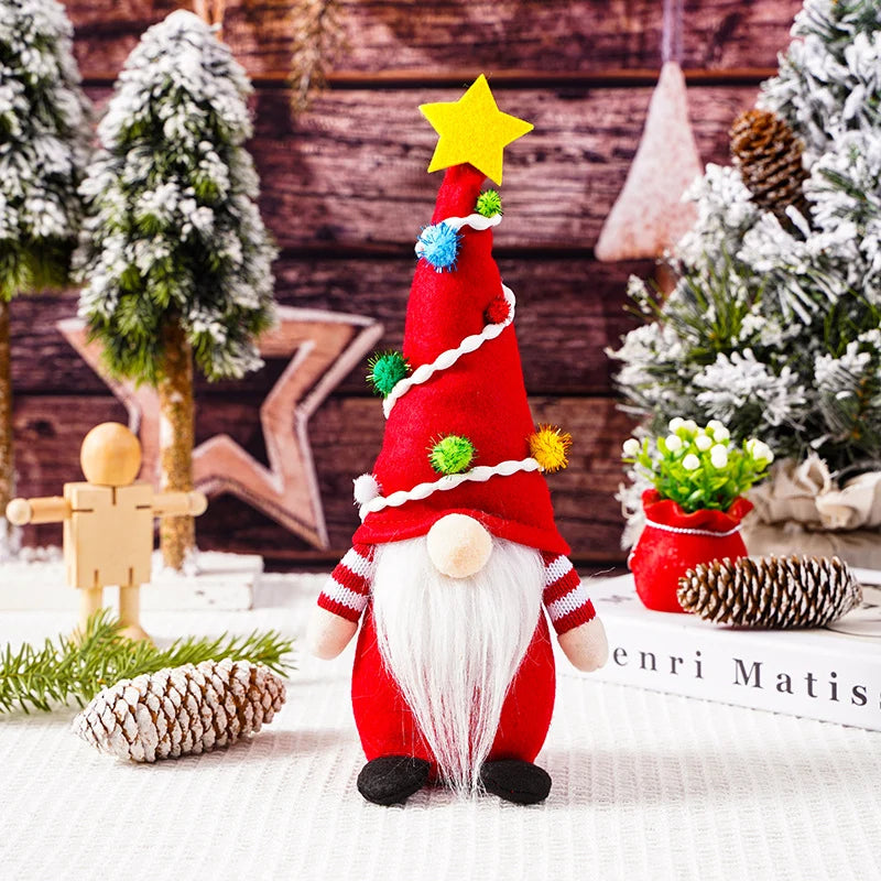 Christmas Gnome Gray Hat Long White Beard