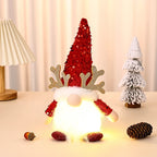 Christmas Gnome LED Light Plush Beard & Glitter Hat