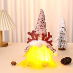Christmas Gnome LED Light Plush Beard & Glitter Hat