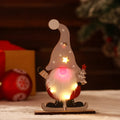 Christmas Gnome LED-Lit Wood Base & Plush Beard