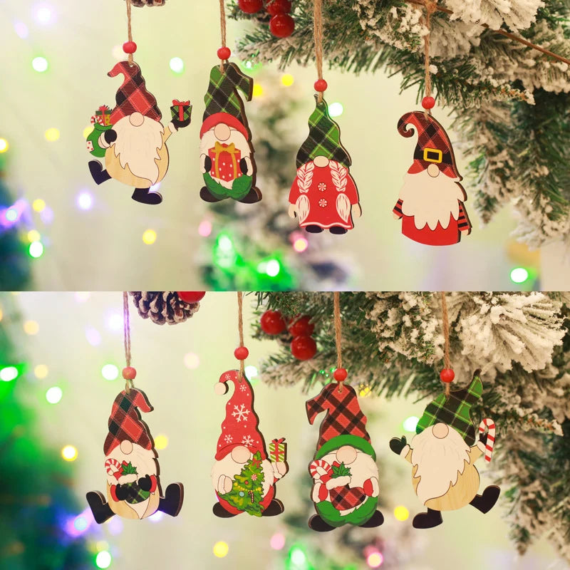 Christmas Gnome Ornament Handcrafted Wood
