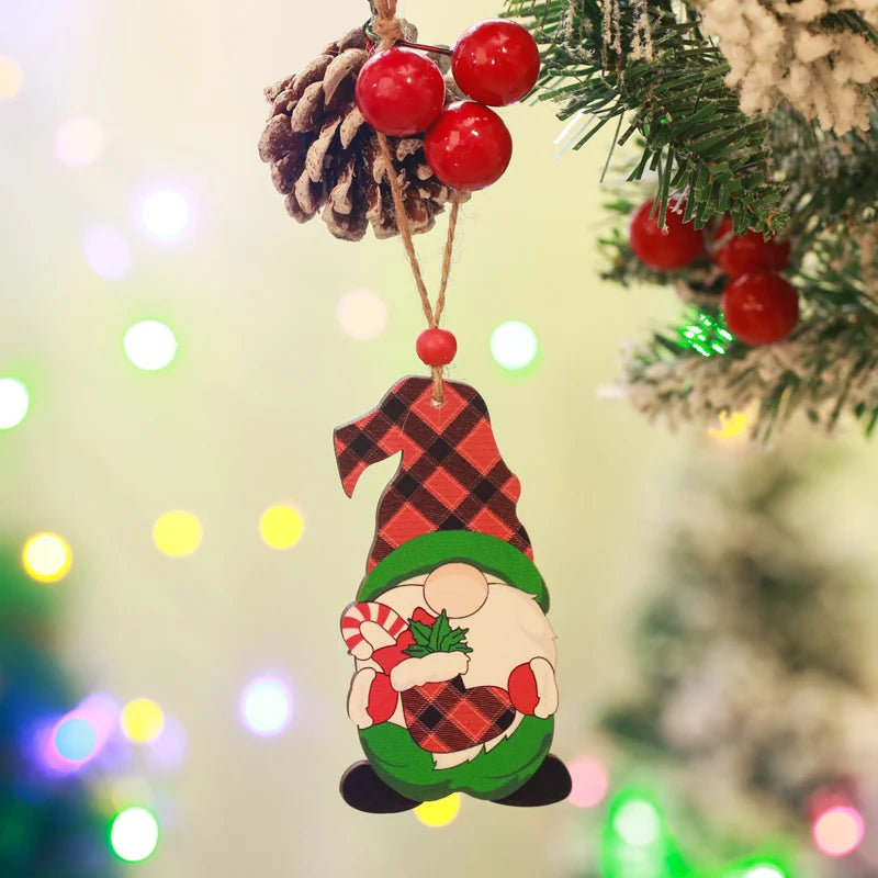 Christmas Gnome Ornament Handcrafted Wood