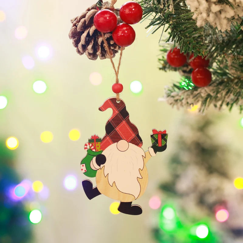 Christmas Gnome Ornament Handcrafted Wood